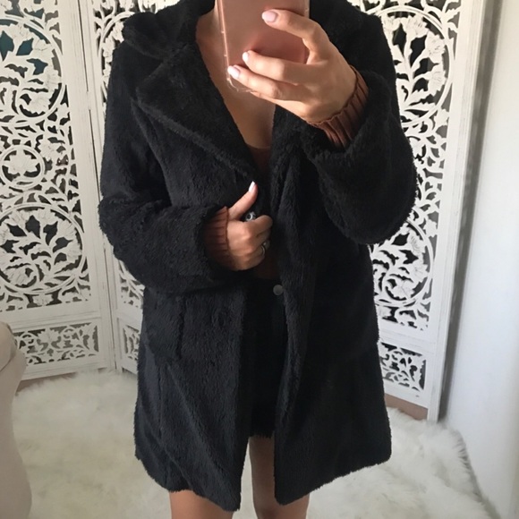 LAST 1️⃣ REA Faux Fur Teddy Trench Coat - Picture 6 of 8